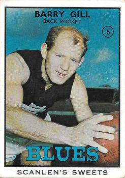 1968 Scanlens VFL Series B #5 Barry Gill Front